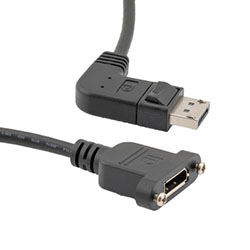 直角型Displayport公头/面板安装式Displayport母头，20英寸（50.8厘米）长度的图片