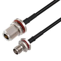 N Bulkhead 母头到TNC Bulkhead母头电缆组件，使用RG58同轴电缆，4英尺的图片