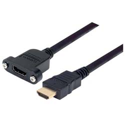 具有以太网功能的高速HDMI 线缆，公头/面板安装母头，0.5m的图片