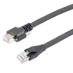 Picture of Double Shielded Cat6a Outdoor Industrial High Flex Ethernet Cable Teal, RJ45 / RJ45, 1.0ft