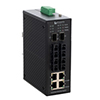 IES 10 Port Industrial Switch 4x RJ45 10/100TX 4x Duplex SC 100FX Multimode 2km 2x SFP 1000FX的图片