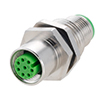 Shielded M12 8 Pin A-code Male to Female Adapter, Panel Mountable的图片