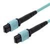 MPO w/o pins to MPO w/o pins, 24 Fiber Round, OM4 100G 50/125 Multimode, LSZH Jacket, Aqua, 5.0m的图片