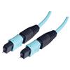 MPO w/ pins to MPO w/ pins, 6 Fiber Ribbon, OM3 10G 50/125 Multimode, OFNR Jacket, Aqua, 10.0m的图片