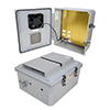 14x12x06 Polycarb Weatherproof NEMA 3R Enclosure,120VAC Mnt Mech Therm Fan Dark Gray的图片