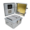 14x12x06 Polycarb Weatherproof NEMA 3R Enclosure, 120VAC MNT PLT, Mech Therm Heat & Fan, Dark Gray的图片