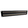 3.5"x19" (2U) 48 Port  Low Profile Category 6 Shielded Feed-Thru Mini-Coupler panel w/Cable Manager的图片