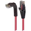 6类直角型RJ45以太网跳线，直通/直角下出线，红，7英尺（2.1米）的图片