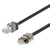 Category 7 S/FTP Die-Cast RJ45 Zero-Halogen TPU Jacket GigE Patch Cable, BLK, 3.0m的图片