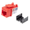 超6类RJ45 Keystone插座，IDC 110 90度冲压式，UTP（非屏蔽双绞线），红色的图片
